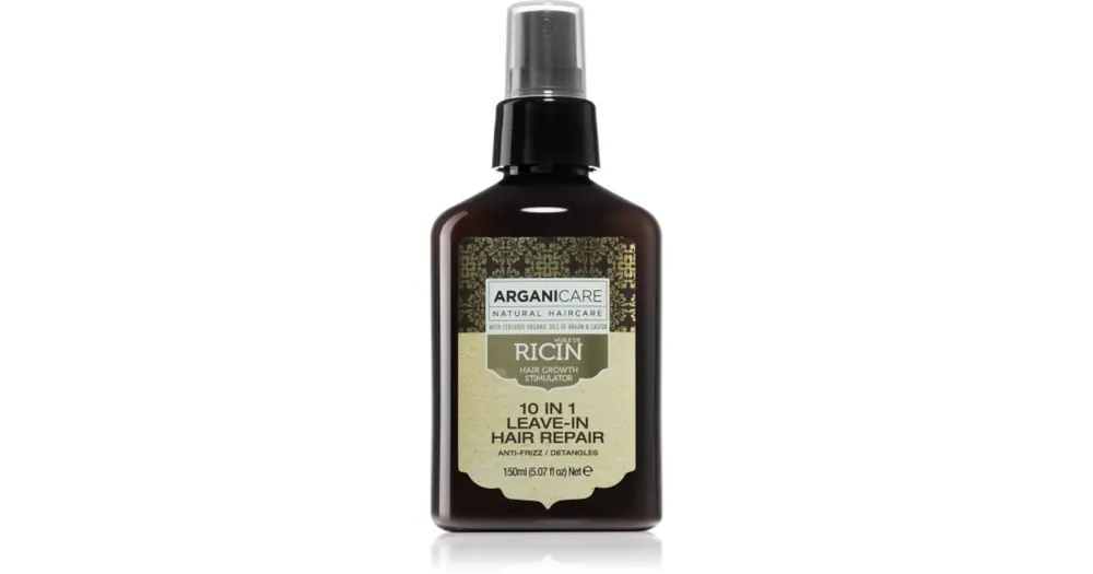 Rendeld meg most ArganicareRicin 10 In 1 Leave-In Hair Repair hajkúra 10 az 1-ben táplált és fényes hatásért