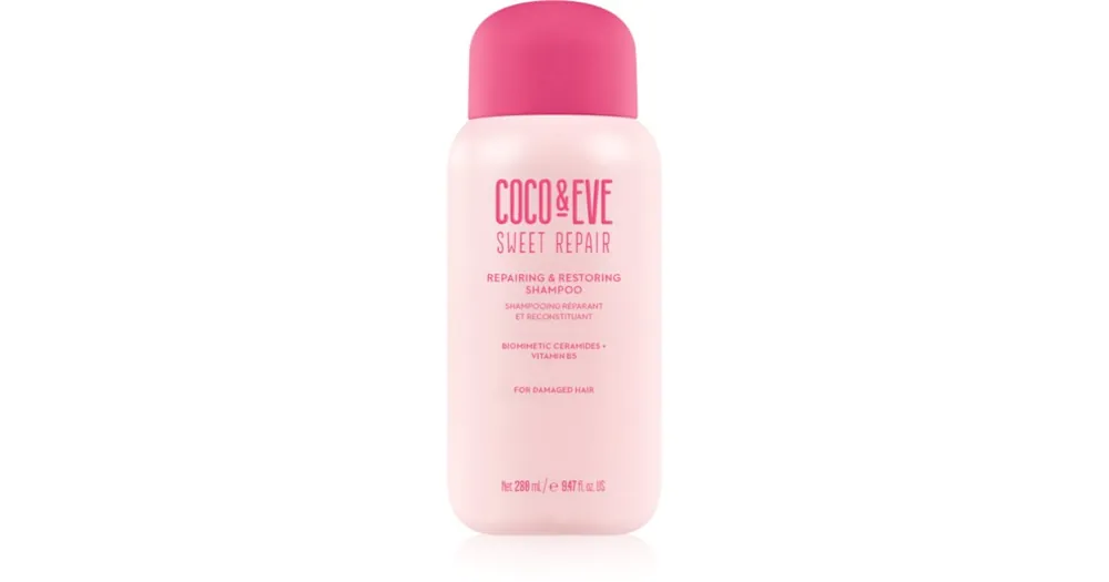 Bestseller Coco & EveSweet Repair Repairing & Restoring Shampoo intenzíven regeneráló sampon a sérült és festett hajra