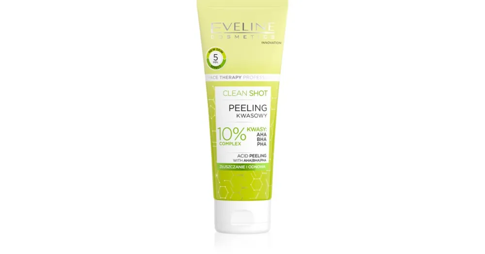 Kedvezményes ár Eveline CosmeticsClean Shot 10% Complex of AHA, BHA and PHA finom hámlasztó krém a bőr tökéletlenségei ellen