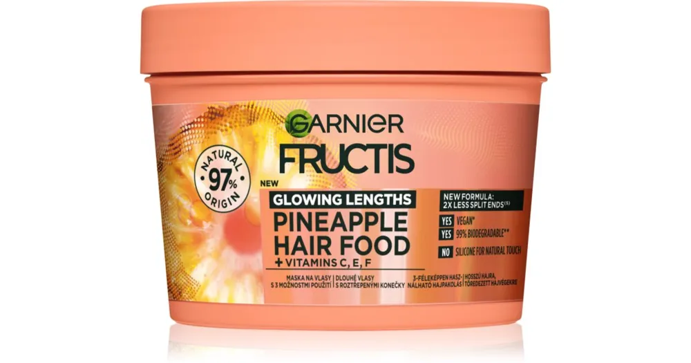 Utolsó esély GarnierFructis Pineapple Hair Food haj maszk a töredezett hajvégekre