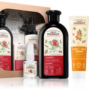 Rendeld meg most Green PharmacyArgan Oil & Pomegranate Set ajándékszett az extra száraz hajra