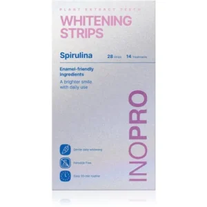 InoProGreen Whitening Strips Spirulina fogfehérítő szalag a fogakra Gyors szállítás