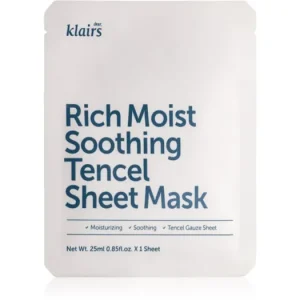KlairsRich Moist Soothing Tencel Sheet Mask nyugtató hatású gézmaszk hidratáló hatással Kiárusítás