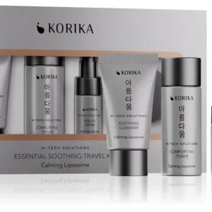 KORIKAHI-TECH SOLUTIONS Essential Soothing Travel Set utazási készlet az arcbőr megnyugtatására Kedvezmény