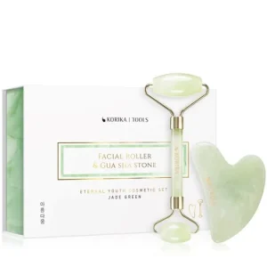 KORIKATools Face Roller & Gua Sha masszázs henger az arcra és masszázs szegédeszköz Jade Green Nézd meg most
