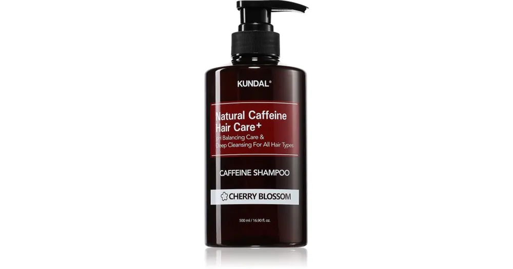 Biztonságos vásárlás KUNDALCaffeine Shampoo Cherry Blossom természetes sampon hajhullás ellen