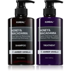KUNDALHoney & Macadamia Amber Vanilla szett száraz és sérült hajra Árengedmény
