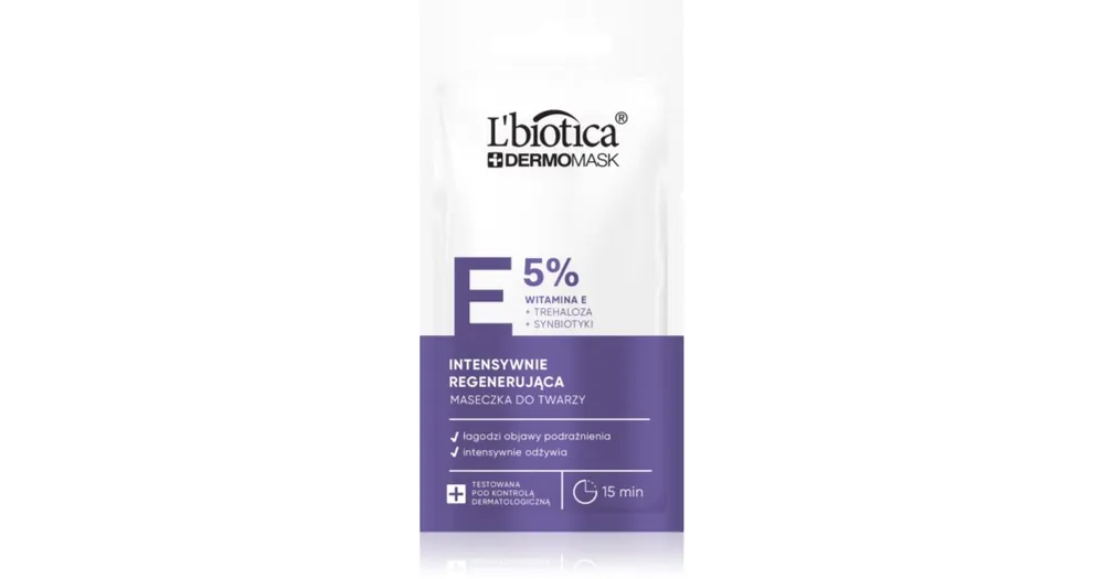 Ne maradj le L’bioticaDermoMask E 5% intenzív regeneráló maszk az arcra