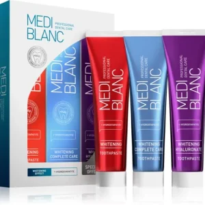 MEDIBLANCWhitening Toothpastes Set szett fehérítő hatással Vedd meg online