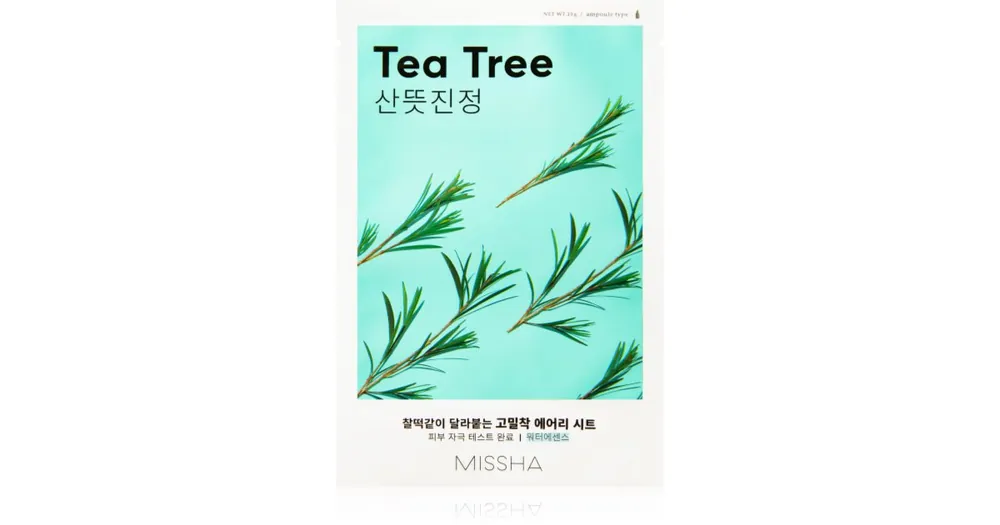 MisshaAiry Fit Tea Tree arcmaszk tisztító és frissítő hatással az érzékeny arcbőrre Kedvezményes ár