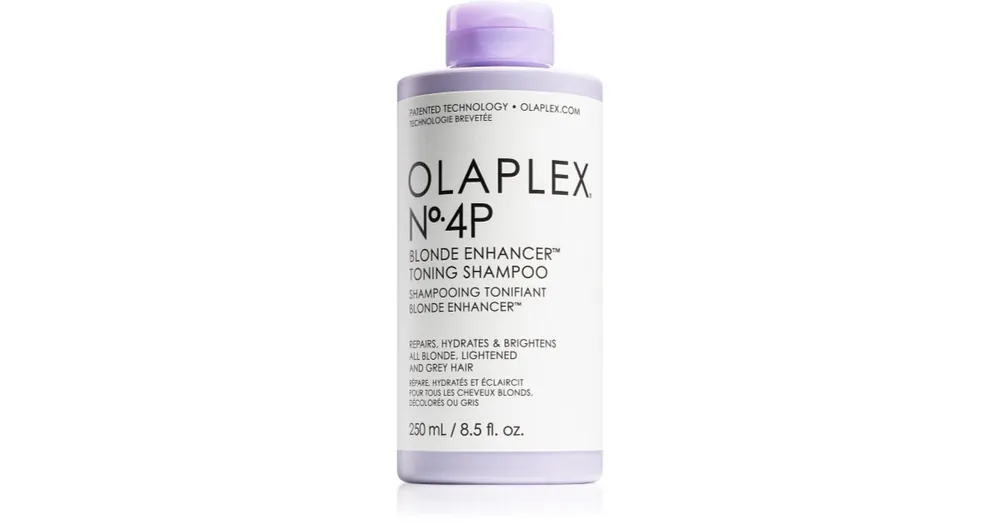 Újdonság OlaplexN°4P Blond Enhancer Toning Shampoo lila tonizáló sampon semlegesíti a sárgás tónusokat