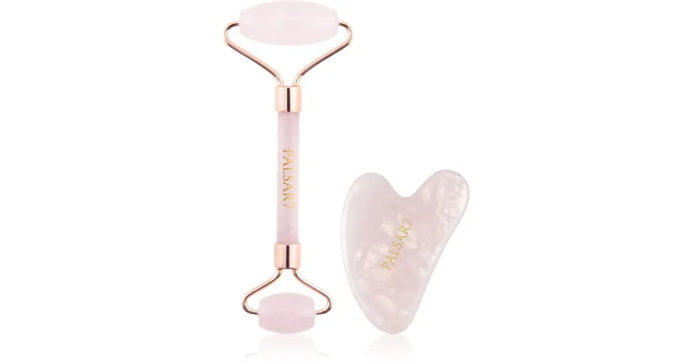 Akció PALSAR7Massage Roller and Guasha Rose Quartz masszázs henger az arcra és masszázs szegédeszköz
