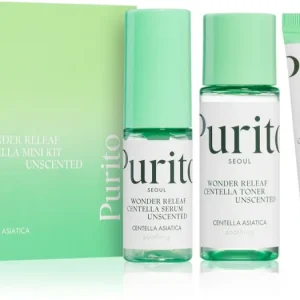 Alacsony ár PuritoWonder Releaf Centella Mini Kit Unscented utazási készlet érzékeny és irritált bőrre