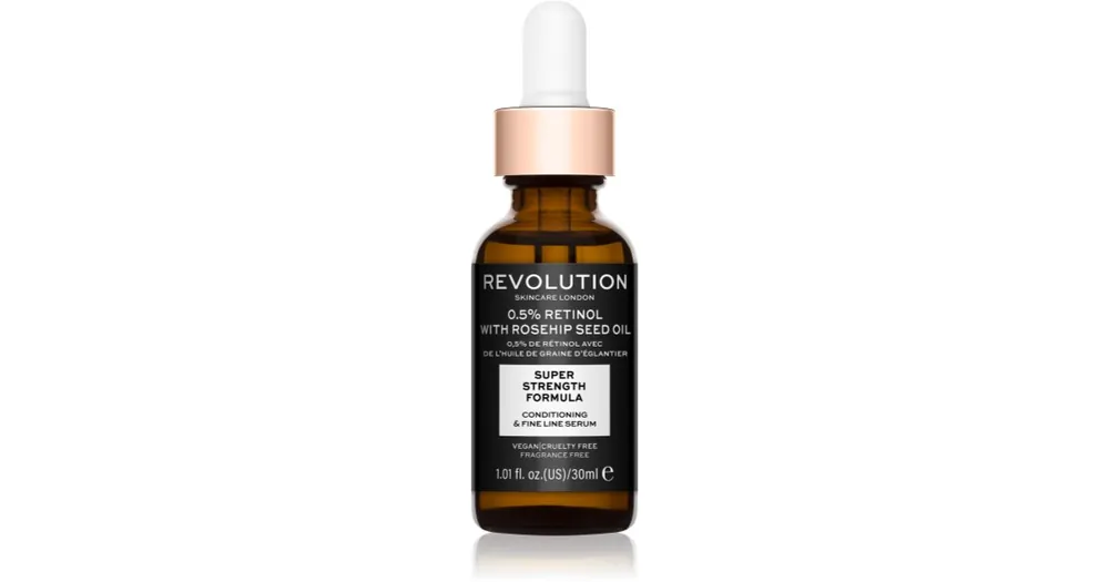 Árcsökkenés Revolution SkincareRetinol 0.5% With Rosehip Seed Oil Ránctalanító és hidratáló szérum