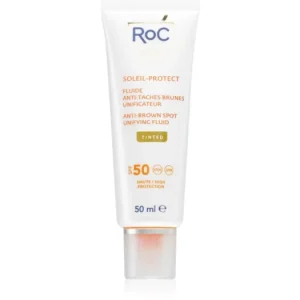RoCSoleil Protect Anti Brown Spots Unifying Fluid Tinted tonizáló fluid amely egységesíti a bőr tónusait SPF 50 Vedd meg most