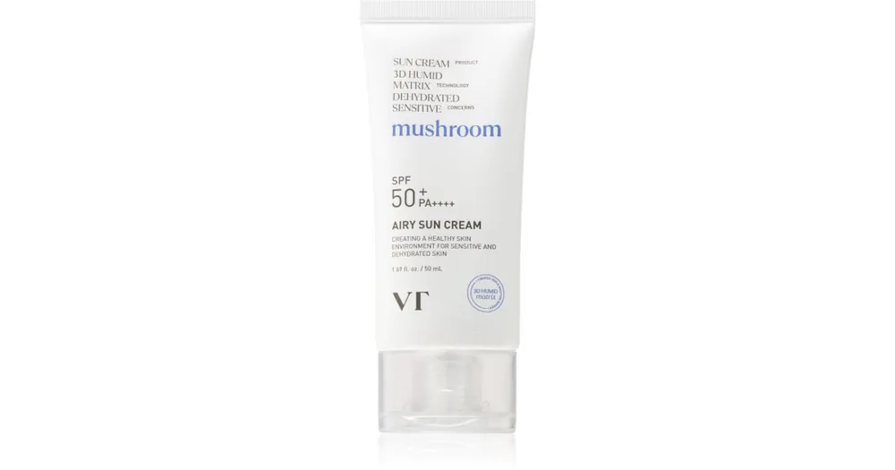 VT CosmeticsMushroom Airy Sun Cream védőkrém az egész arcra hidratáló hatással Biztonságos fizetés