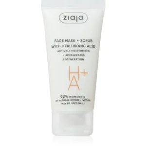 Bestseller ZiajaFace Mask + Scrub with Hyaluronic Acid peeling maszk