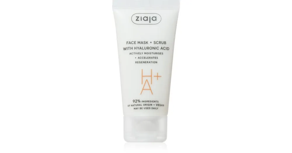Bestseller ZiajaFace Mask + Scrub with Hyaluronic Acid peeling maszk
