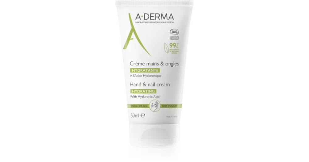 Kedvezményes ár A-DermaEssentials Hand & Nail Cream hidratáló krém kézre és körmökre hialuronsavval