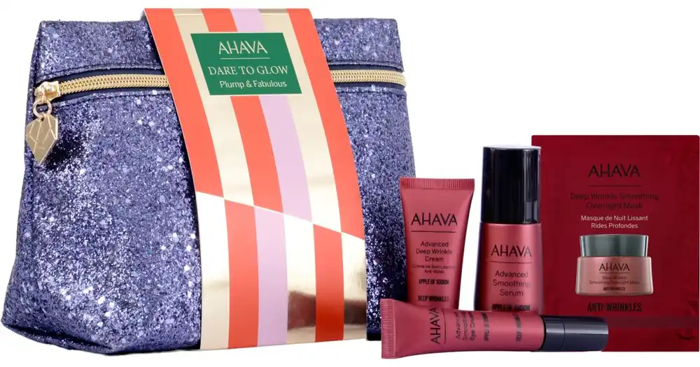 Legjobb ár AHAVADare to Glow Plump & Fabulous ajándékszett a bőr fiatalításáért