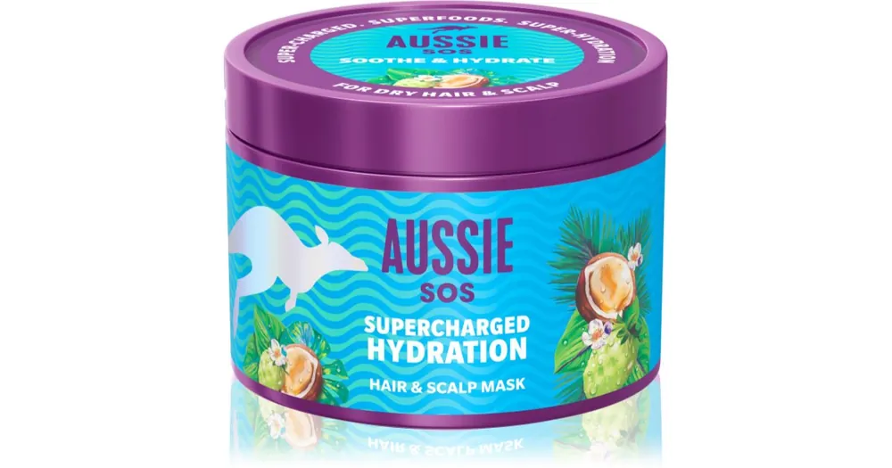 Vedd meg most AussieSOS Supercharged Hydration nyugtató hidratáló maszk a hajra és a fejbőrre