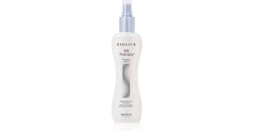 Exkluzív ajánlat BiosilkSilk Therapy Thermal Shield hővédő spray hajsütővassal és hajvasalóval kezelt hajra parabénmentes