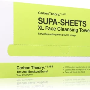 Carbon TheorySupa-Sheets XL Facial Cleansing Towels tisztító és sminklemosó törlőkendők Prémium
