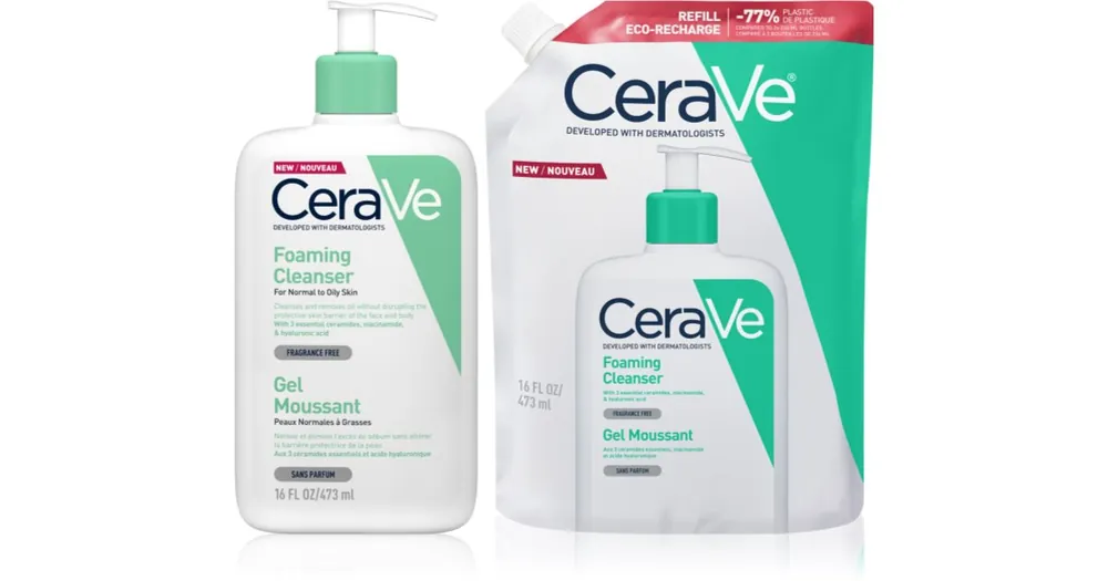CeraVeCleansers Foaming Cleanser szett normál és zsíros bőrre Árcsökkenés