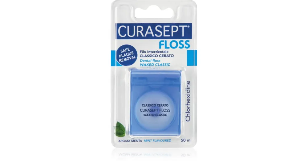 Kihagyhatatlan ajánlat CuraseptDental Floss Waxed Classic viaszolt mentolos fogselyem antibakteriális adalékkal