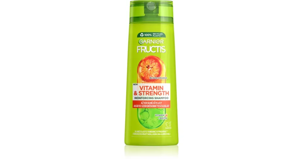 Legnépszerűbb GarnierFructis Vitamin & Strength hajerősítő sampon a sérült hajra