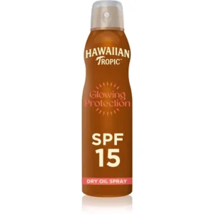 Kiárusítás Hawaiian TropicGlowing Protection Dry Oil Spray napvédő spray SPF 15