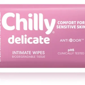ChillyDelicate Intimate Wipes papírtörlők az intim higiéniához Prémium