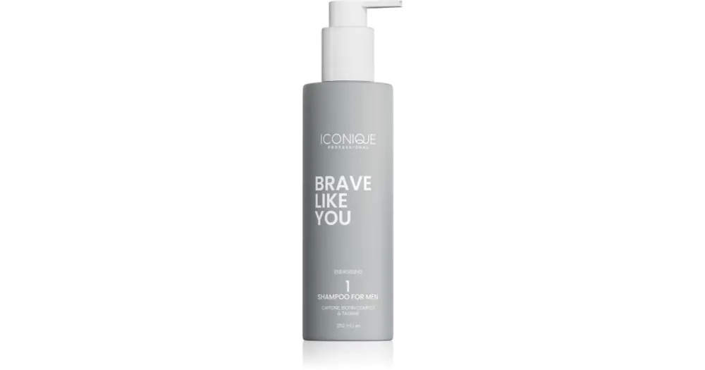 ICONIQUE ProfessionalBRAVE LIKE YOU Energising Shampoo energizáló sampon uraknak Végkiárusítás