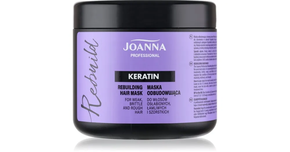Legnépszerűbb JoannaProfessional Keratin keratinos maszk száraz és törékeny hajra