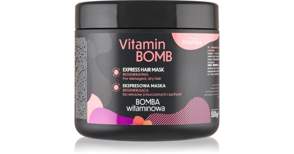 Népszerű JoannaVitamin Bomb Express Hair Mask maszk száraz és sérült hajra