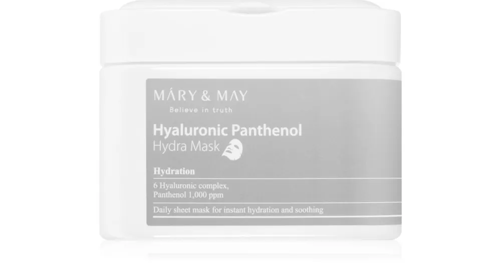 Kihagyhatatlan ajánlat Mary&MayHyaluronic Panthenol Hydra Mask fátyolmaszk szett a bőr intenzív hidratálásához