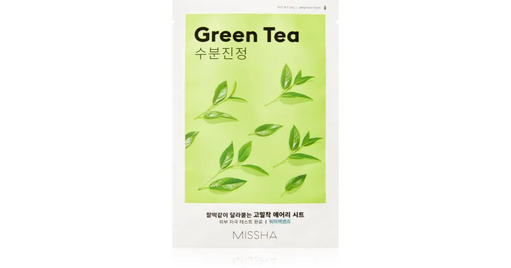 MisshaAiry Fit Green Tea nyugtató hatású gézmaszk zöld teával Szuper akció