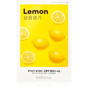 Exkluzív ajánlat MisshaAiry Fit Lemon szövet arcmaszk az arcbőr élénkítésére és vitalitásáért