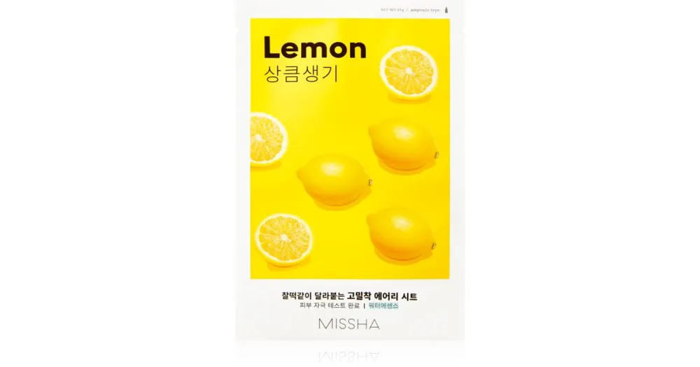 Exkluzív ajánlat MisshaAiry Fit Lemon szövet arcmaszk az arcbőr élénkítésére és vitalitásáért