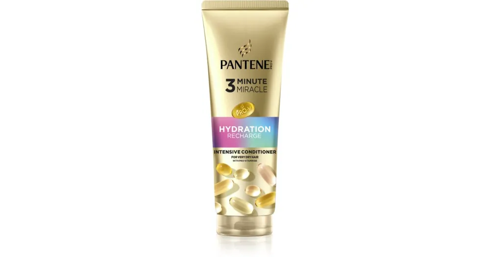 Árcsökkenés Pantene3 Minute Miracle Hydration Recharge intenzív kondicionáló a nagyon száraz hajra