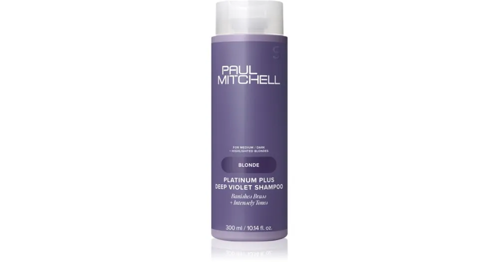 Népszerű Paul MitchellBlonde Platinum Plus Deep Violet Shampoo lila sampon semlegesíti a sárgás tónusokat