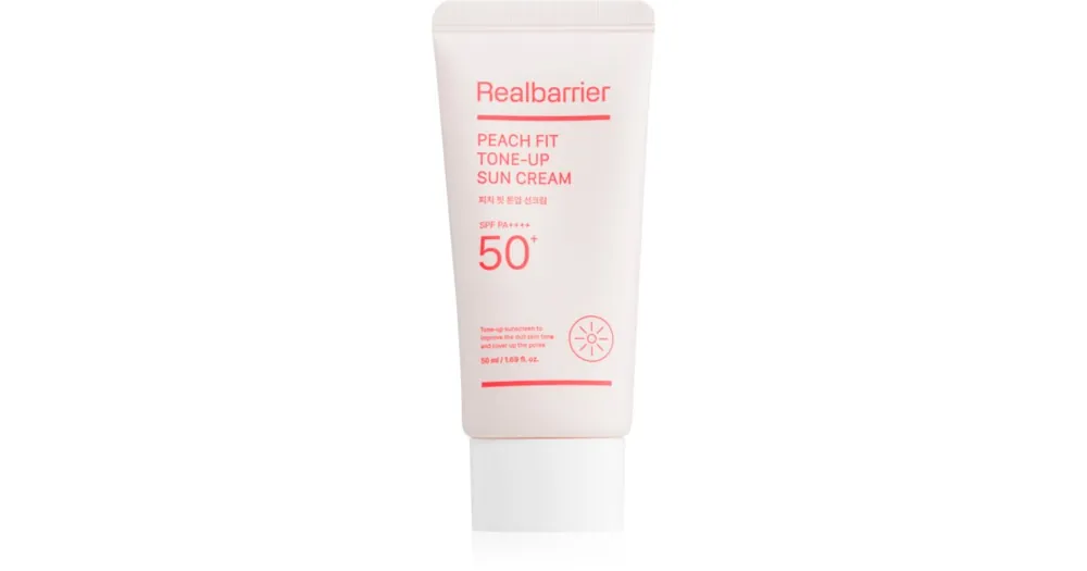 Real BarrierPeach Fit Tone-Up Sun Cream védő tonizáló krém arcra SPF 50+ Ne maradj le
