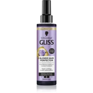 Gyors szállítás SchwarzkopfGliss Blonde Hair Perfector öblítés nélküli kondicionáló semlegesíti a sárgás tónusokat