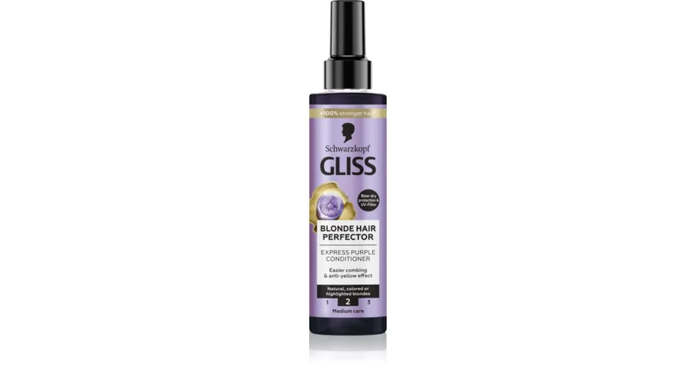 Gyors szállítás SchwarzkopfGliss Blonde Hair Perfector öblítés nélküli kondicionáló semlegesíti a sárgás tónusokat