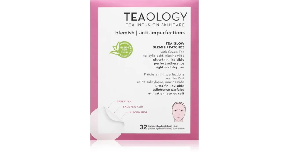 Olcsó TeaologyTea Glow Blemish Patch tapasz problémás bőrre pattanások ellen