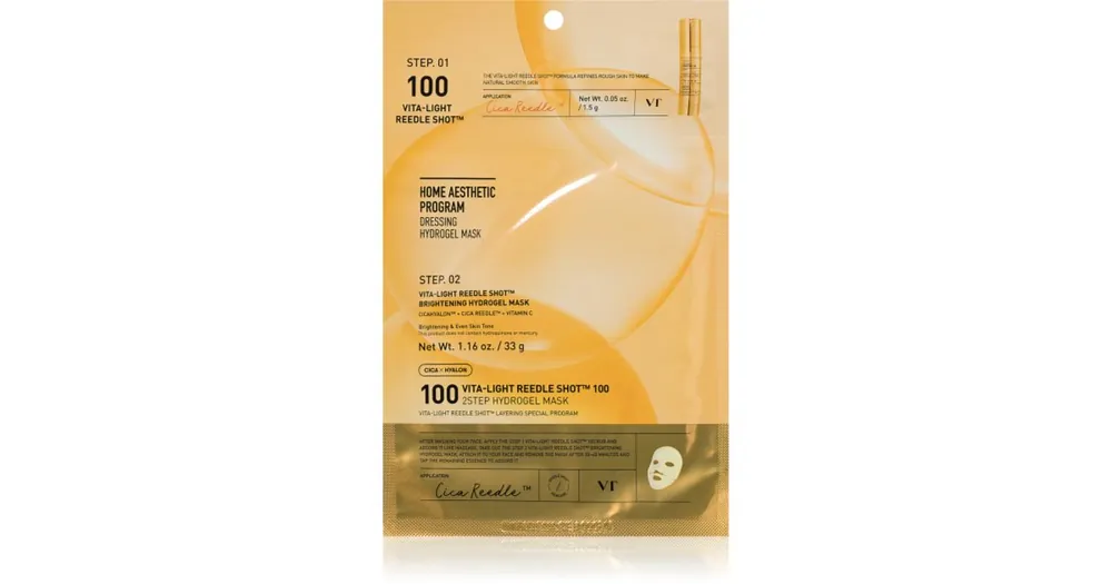 VT CosmeticsVita-Light Reedle Shot 100 2Step Hydrogel Mask intenzív hidrogélmaszk élénk és hidratált bőr Biztonságos fizetés
