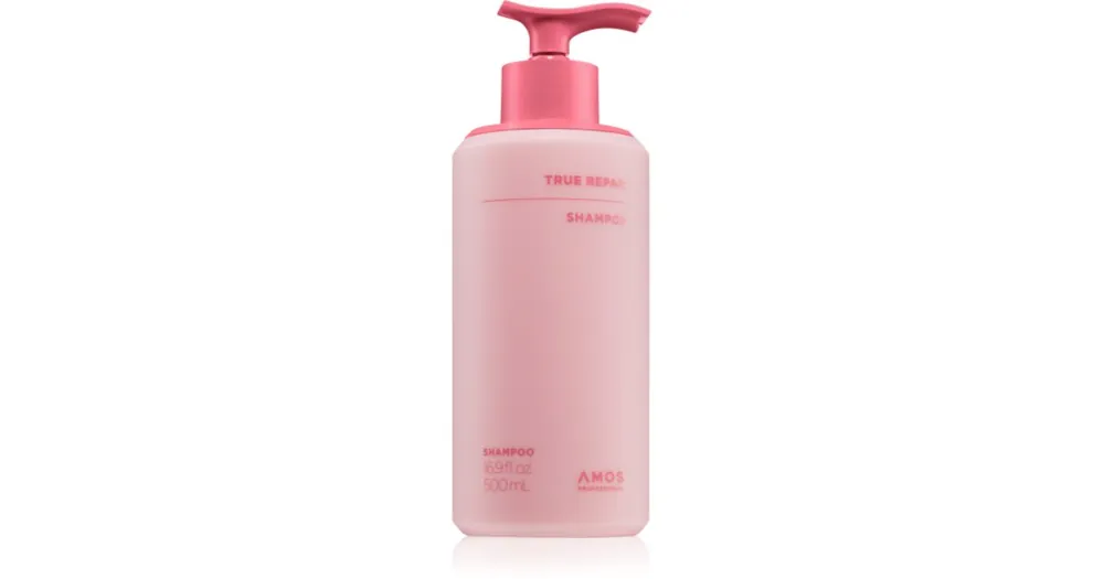 Vásárlói kedvenc AMOS PROFESSIONALTrue Repair Shampoo sampon a sérült haj kisimítására és helyreállítására