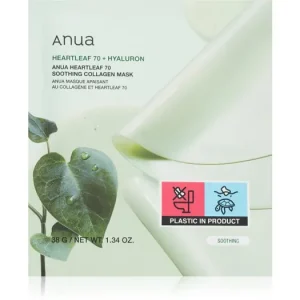 Vásárlói kedvenc AnuaHeartleaf 70% + Hyaluron Soothing Collagen Mask hidratáló arcmaszk nyugtató hatással