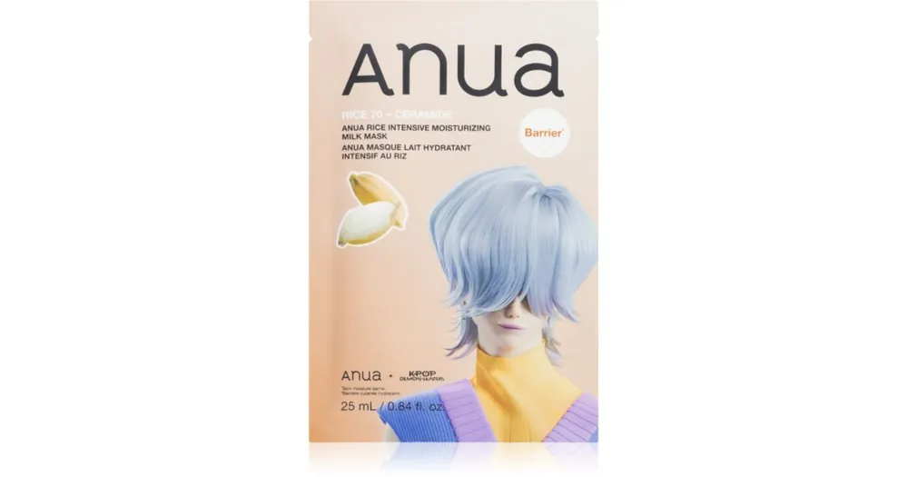 AnuaK-Pop Demon Hunters Rice 70 + Ceramide bőrápoló fátyolmaszk a bőrgát erősítésére Expressz szállítás