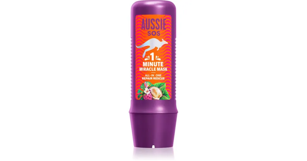 Olcsóbb Aussie1 Minute Miracle Repair Rescue intenzíven tápláló maszk száraz és sérült hajra